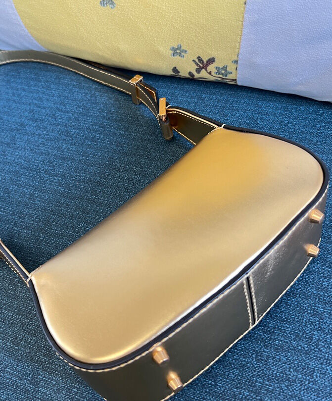 Valentino Vlogo Chain Small Laminated Nappa Shoulder Bag